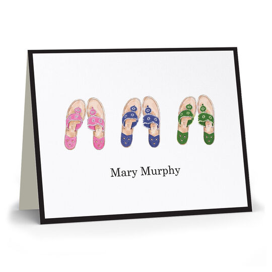 Jeweled Sandals Folded Note Cards